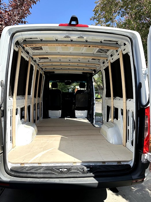 Empty cargo van before conversion