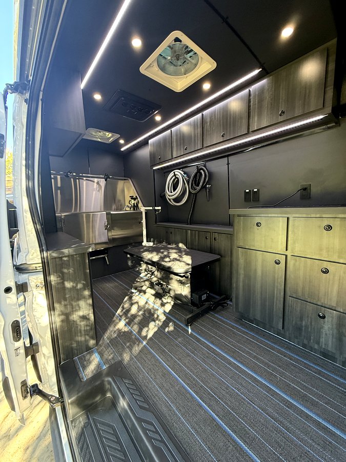 Grooming van LED cabinetry detail